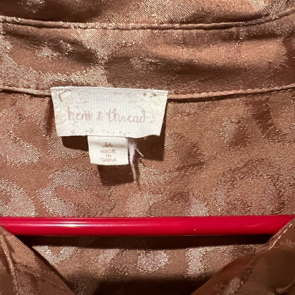 Hem And Thread Chic Leopard Print Button-Up Blous… - image 2